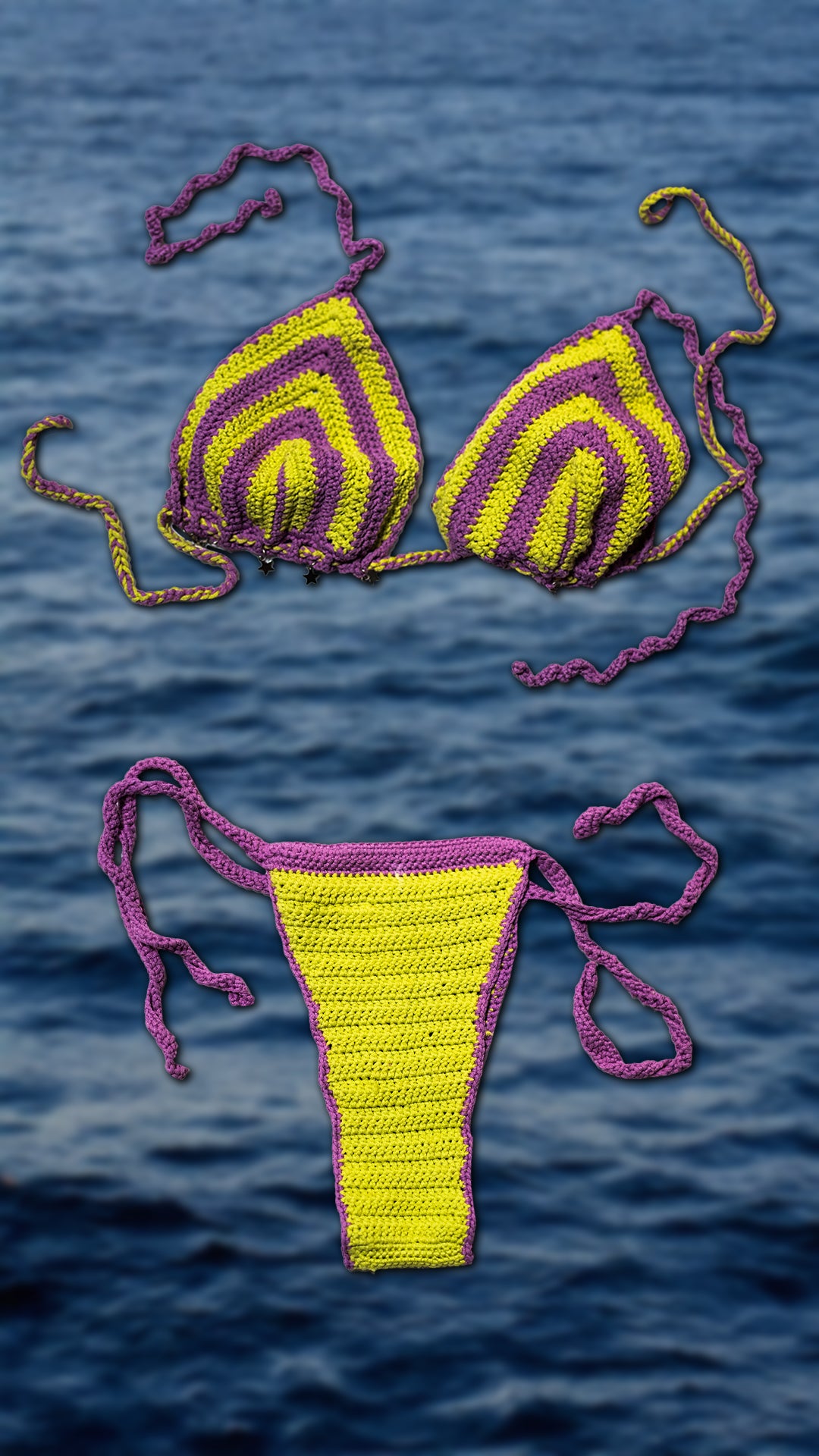 Stegle SuperStar Crochet Verde/Viola - pezzo sopra-
